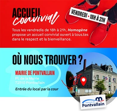tous les vendredis, à  l&rsquo;accueil convivial de l&rsquo;Antenne Sud d&rsquo;Homogène à  Pontvallain
