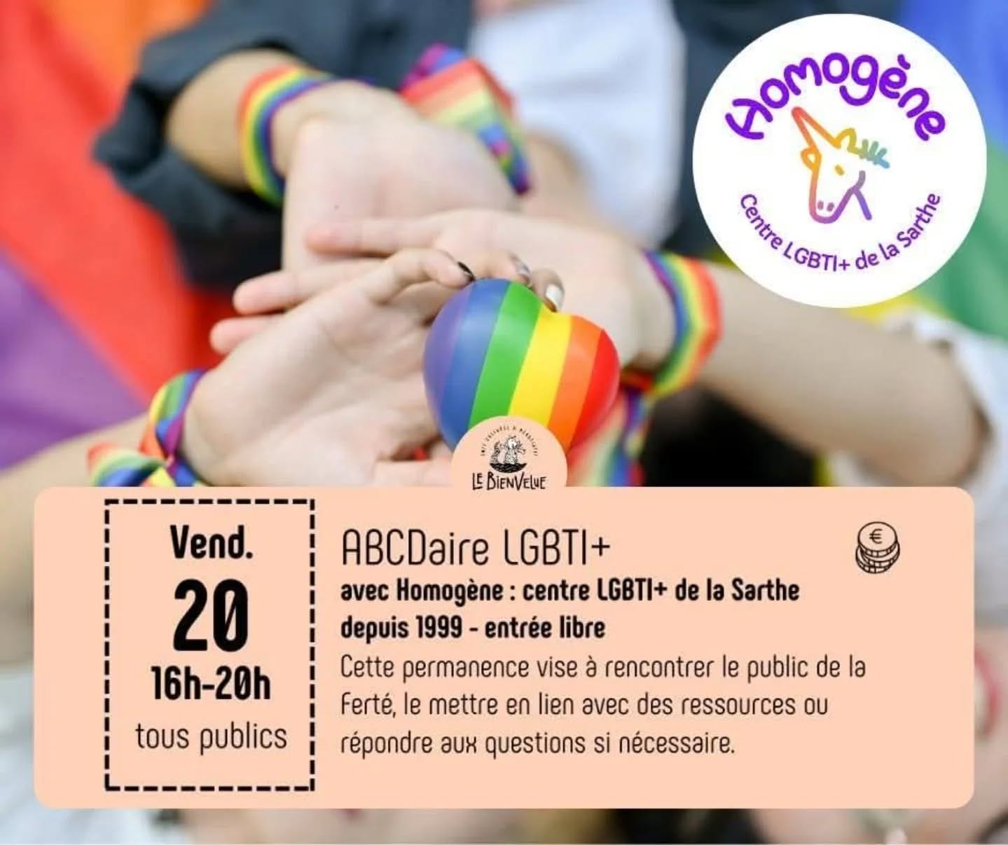 ABCDaire LGBTI+ | Avec Homogene-Centre Lgbti+ de la Sarthe/Le BienVelue ce vendredi 20 à la Ferté Bernard